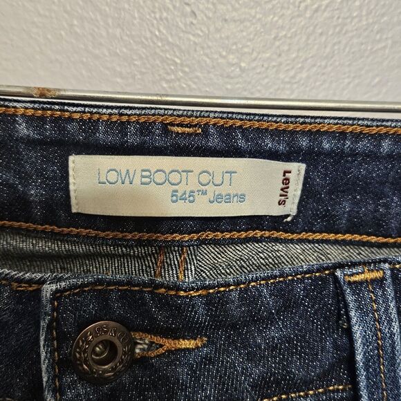 Women's Levis 545 Low Boot Cut Jeans Dark Blue Denim Size 10 M - Picture 3 of 5